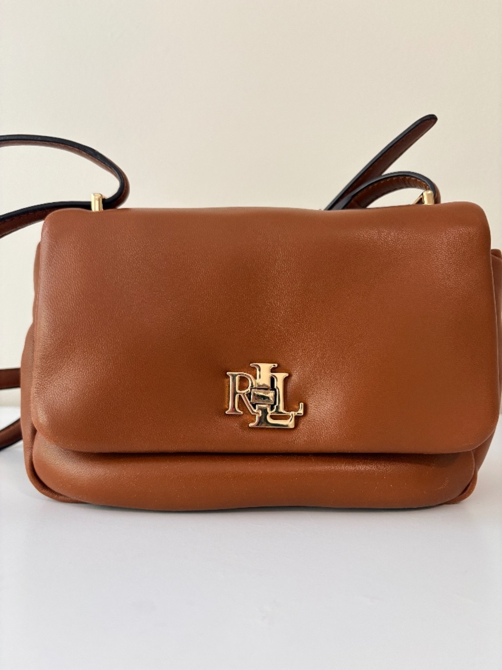Lauren Ralph Lauren Sophee Soft Leather Pillow Flap Crossbody Bag